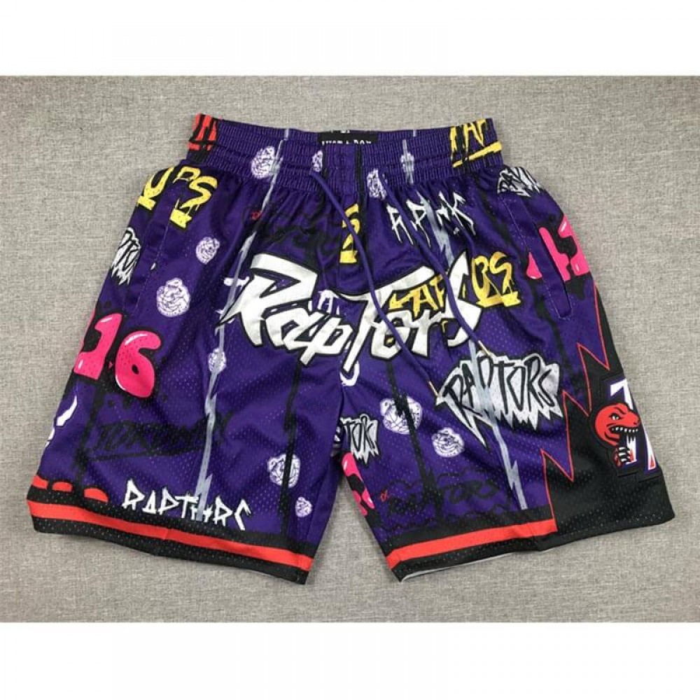 Pantalon Corto De Bolsillo Toronto Raptors 2024 Grafiti Morado  Pantalon Corto De Bolsillo Toronto Raptors 2024 Grafiti Morado