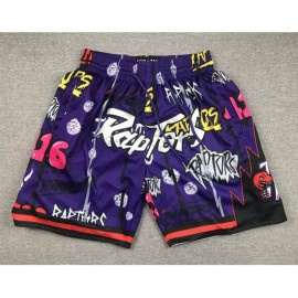 Pantalon Corto De Bolsillo Toronto Raptors 2024 Grafiti Morado