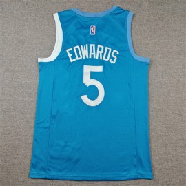 Camiseta Anthony Edwards #5 Minnesota Timberwolves 2024 Azul Claro Camiseta Anthony Edwards #5 Minnesota Timberwolves 2024 Azul Claro