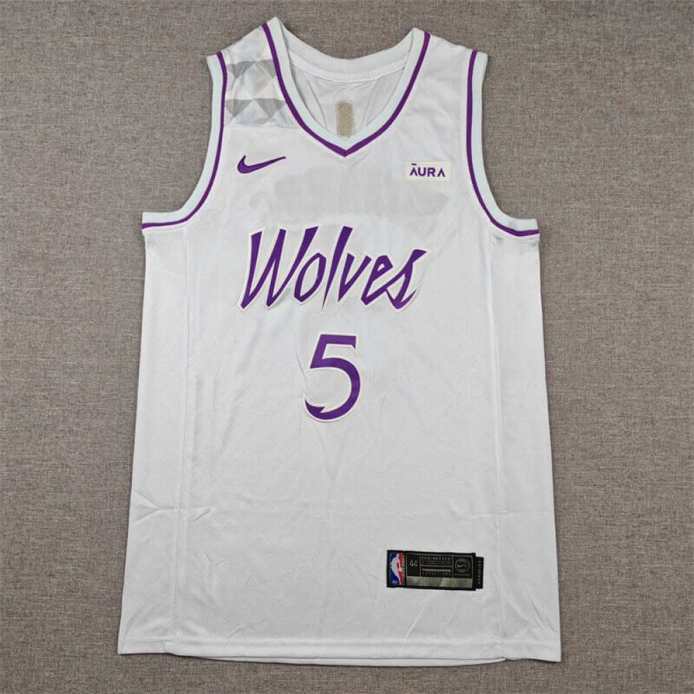 Camiseta Anthony Edwards #5 Minnesota Timberwolves 2024 Blanco Camiseta Anthony Edwards #5 Minnesota Timberwolves 2024 Blanco