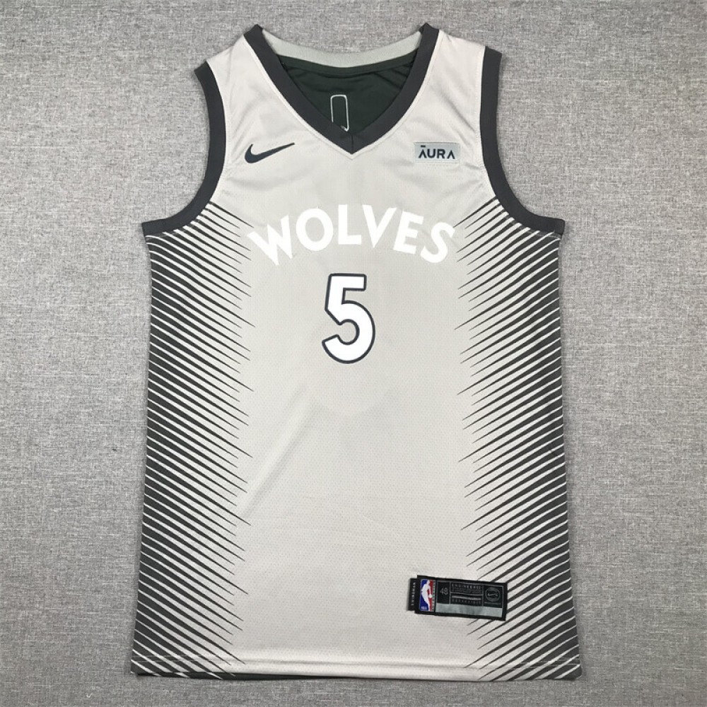 Camiseta Anthony Edwards #5 Minnesota Timberwolves 2024 Gris/Negro Camiseta Anthony Edwards #5 Minnesota Timberwolves 2024 Gris/Negro