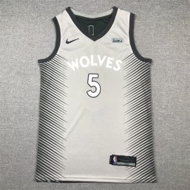 Camiseta Anthony Edwards #5 Minnesota Timberwolves 2024 Gris/Negro