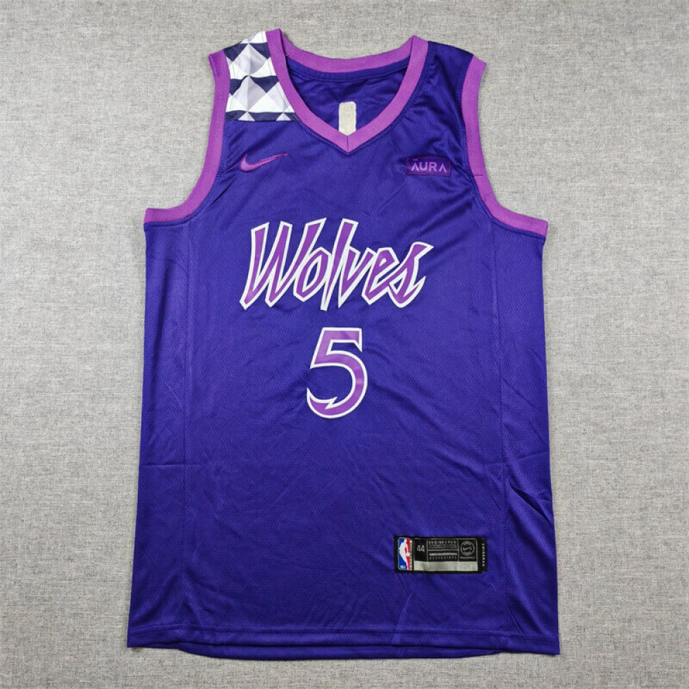 Camiseta Anthony Edwards #5 Minnesota Timberwolves 2024 Morado Camiseta Anthony Edwards #5 Minnesota Timberwolves 2024 Morado