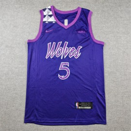 Camiseta Anthony Edwards #5 Minnesota Timberwolves 2024 Morado