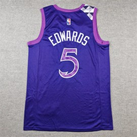 Camiseta Anthony Edwards #5 Minnesota Timberwolves 2024 Morado Camiseta Anthony Edwards #5 Minnesota Timberwolves 2024 Morado
