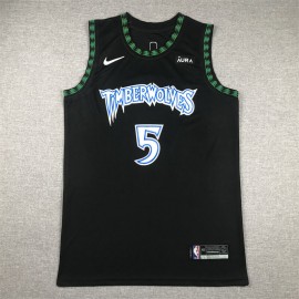 Camiseta Anthony Edwards #5 Minnesota Timberwolves Edición Clasico Negro