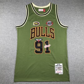 Camiseta Dennis Rodman #91 Chicago Bulls 2024 Verde