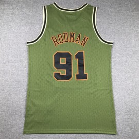 Camiseta Dennis Rodman #91 Chicago Bulls 2024 Verde Camiseta Dennis Rodman #91 Chicago Bulls 2024 Verde