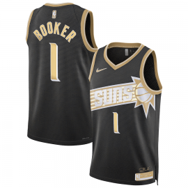 Camiseta Devin Booker #1 Phoenix Suns 2024 Negro/Oro Select Series