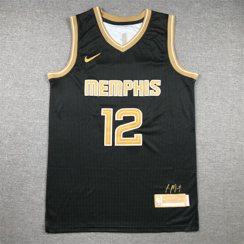 Camiseta Ja Morant #12 Memphis Grizzlies 2024 Negro/Oro Select Series Camiseta Ja Morant #12 Memphis Grizzlies 2024 Negro/Oro Select Series