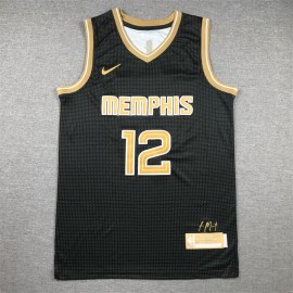 Camiseta Ja Morant #12 Memphis Grizzlies 2024 Negro/Oro Select Series