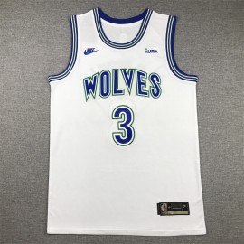 Camiseta Jaden McDaniels #3 Minnesota Timberwolves Blanco Edición Clasico