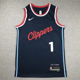 Camiseta James Harden #1 Los Angeles Clippers 2024 Azul Marino