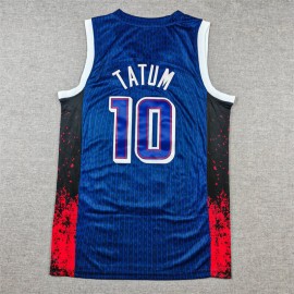Camiseta Jayson Tatum #10 USA Dream Team 2024 Edición Olímpica París Azul Camiseta Jayson Tatum #10 USA Dream Team 2024 Edición Olímpica París Azul
