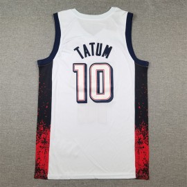Camiseta Jayson Tatum #10 USA Dream Team 2024 Edición Olímpica París Blanco Camiseta Jayson Tatum #10 USA Dream Team 2024 Edición Olímpica París Blanco