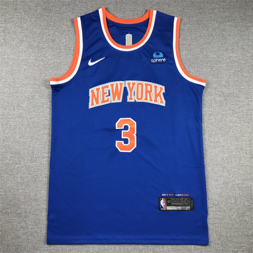Camiseta Josh Hart #3 New York Knicks 2024 Azul Camiseta Josh Hart #3 New York Knicks 2024 Azul