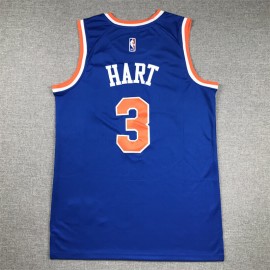 Camiseta Josh Hart #3 New York Knicks 2024 Azul Camiseta Josh Hart #3 New York Knicks 2024 Azul