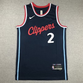 Camiseta Kawhi Leonard #2 Los Angeles Clippers 2024 Azul Marino