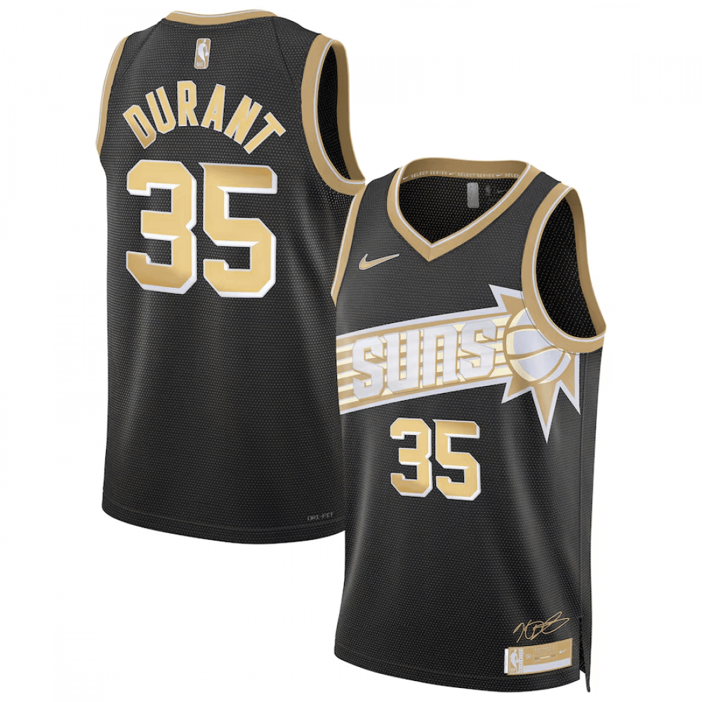 Camiseta Kevin Durant #35 Phoenix Suns 2024 Negro/Oro Select Series Camiseta Kevin Durant #35 Phoenix Suns 2024 Negro/Oro Select Series