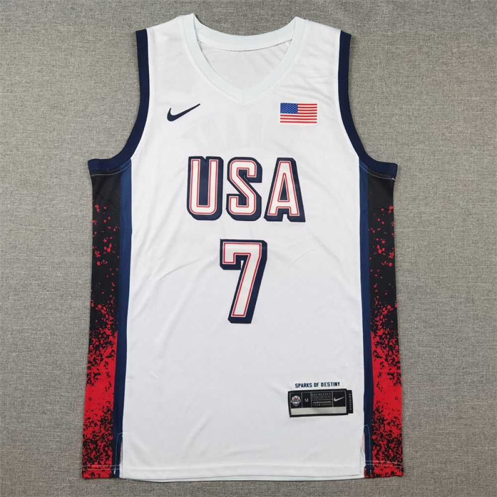 Camiseta Kevin Durant #7 USA Dream Team 2024 Edición Olímpica París Blanco Camiseta Kevin Durant #7 USA Dream Team 2024 Edición Olímpica París Blanco