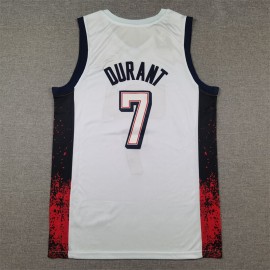 Camiseta Kevin Durant #7 USA Dream Team 2024 Edición Olímpica París Blanco Camiseta Kevin Durant #7 USA Dream Team 2024 Edición Olímpica París Blanco