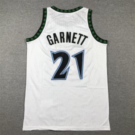 Camiseta Kevin Garnett #21 Minnesota Timberwolves 1997/98 Blanco Edición Clasico Camiseta Kevin Garnett #21 Minnesota Timberwolves 1997/98 Blanco Edición Clasico