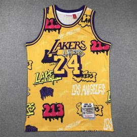 Camiseta Kobe Bryant #24 Los Angeles Lakers 2024 Grafiti Amarillo
