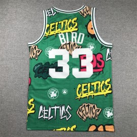 Camiseta Larry Bird #33 Boston Celtics 2024 Grafiti Verde Camiseta Larry Bird #33 Boston Celtics 2024 Grafiti Verde