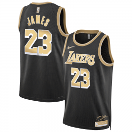 Camiseta LeBron James #23 Los Angeles Lakers 2024 Negro/Oro Select Series