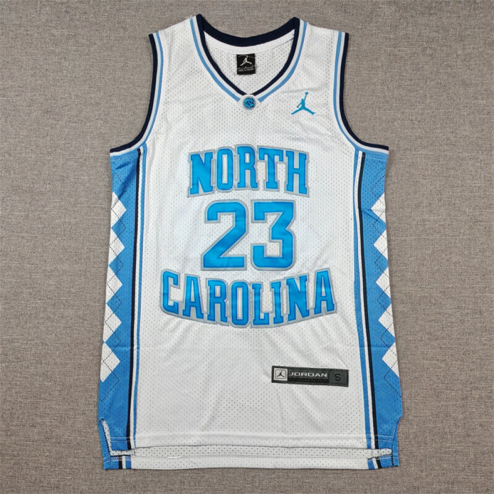 Camiseta Michael Jordan #23 NCAA Blanco/Azul  Camiseta Michael Jordan #23 NCAA Blanco/Azul