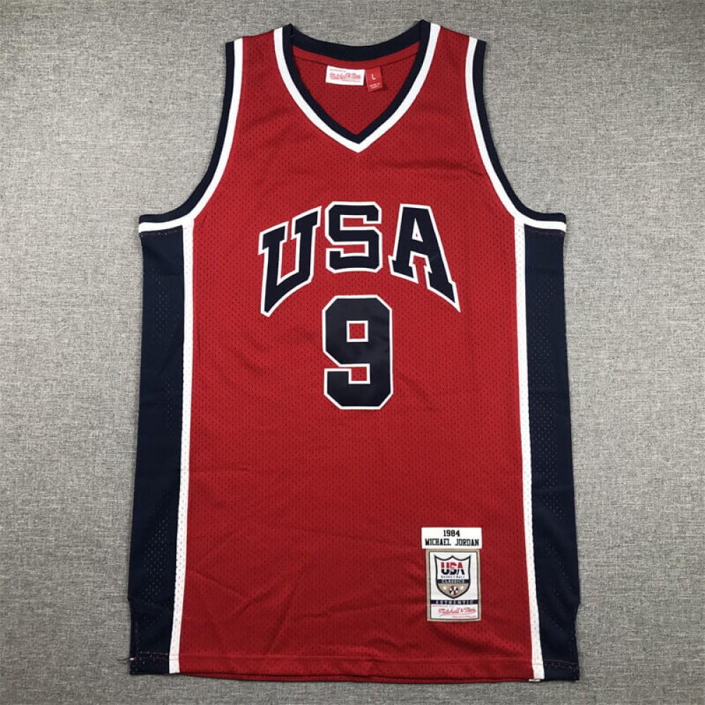 Camiseta Michael Jordan #9 USA 1984 Rojo Edición Clasico Camiseta Michael Jordan #9 USA 1984 Rojo Edición Clasico