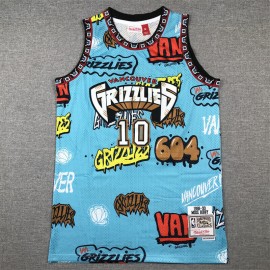 Camiseta Mike Bibby #10 Memphis Grizzlies 2024 Grafiti Azul
