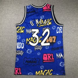 Camiseta Shaquille O'Neal #32 Orlando Magic 2024 Grafiti Azul