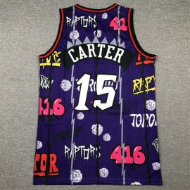 Camiseta Vince Carter #15 Toronto Raptors 2024 Grafiti Púrpura Camiseta Vince Carter #15 Toronto Raptors 2024 Grafiti Púrpura