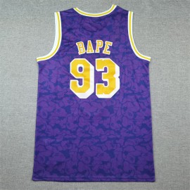 Camiseta Bape #93 Los Angeles Lakers Púrpura Camiseta Bape #93 Los Angeles Lakers Púrpura