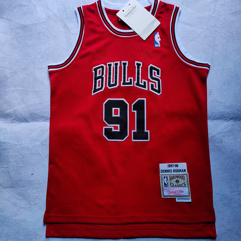 Camiseta Dennis Rodman #91 Chicago Bulls Retro Rojo Niño  Camiseta Dennis Rodman #91 Chicago Bulls Retro Rojo Niño