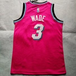Camiseta Dwyane Wade #3 Miami Heat Rosa Niño  Camiseta Dwyane Wade #3 Miami Heat Rosa Niño