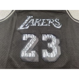 Camiseta LeBron James #23 Los Angeles Lakers Retro Negro con Estampado de Serpiente Camiseta LeBron James #23 Los Angeles Lakers Retro Negro con Estampado de Serpiente