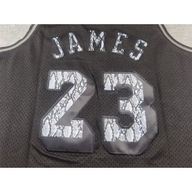 Camiseta LeBron James #23 Los Angeles Lakers Retro Negro con Estampado de Serpiente Camiseta LeBron James #23 Los Angeles Lakers Retro Negro con Estampado de Serpiente
