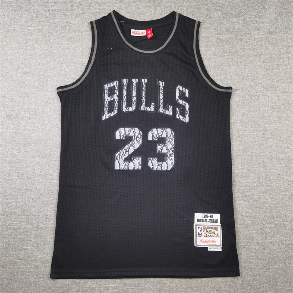 Camiseta Michael Jordan #23 Chicago Bulls Retro Negro con Estampado de Serpiente Camiseta Michael Jordan #23 Chicago Bulls Retro Negro con Estampado de Serpiente