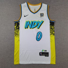 Camiseta Tyrese Haliburton #0 Indiana Pacers 2025 Blanco City Edition