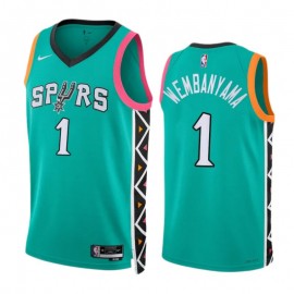 Camiseta Victor Wembanyama #1 San Antonio Spurs 2023 Verde City Edition