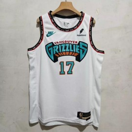 Camiseta Yuki Kawamura #17 Memphis Grizzlies 2024/2025 Blanco Hardwood Classics
