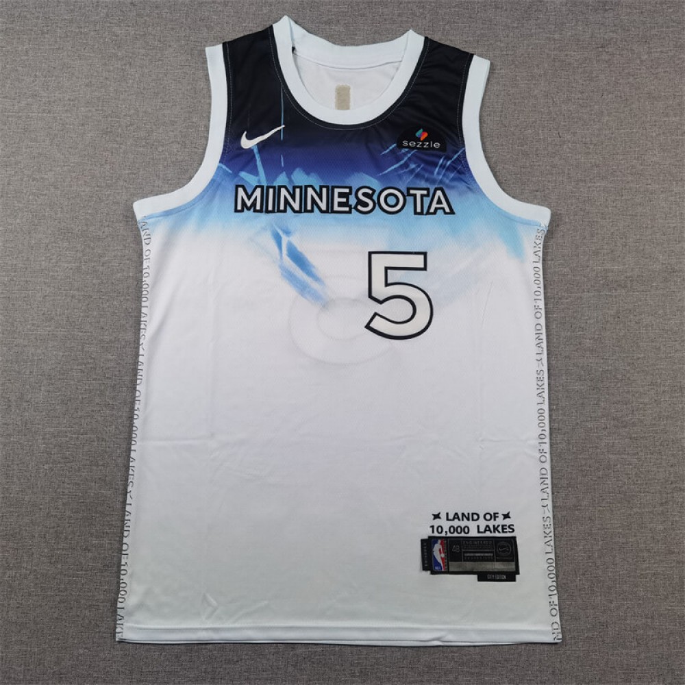Camiseta Anthony Edwards #5 Minnesota Timberwolves 2025 City Edition Blanco Camiseta Anthony Edwards #5 Minnesota Timberwolves 2025 City Edition Blanco