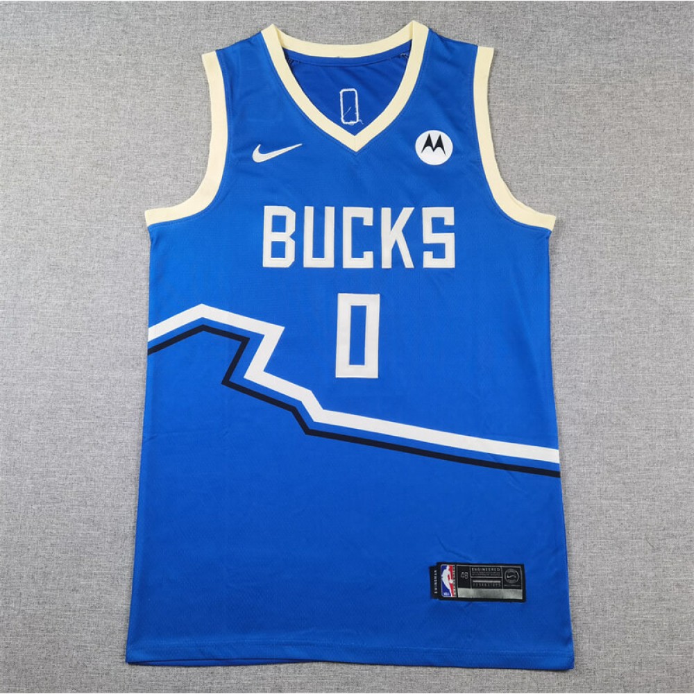 Camiseta Damian Lillard #0 Milwaukee Bucks 2025 City Edition Azul Camiseta Damian Lillard #0 Milwaukee Bucks 2025 City Edition Azul