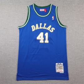 Camiseta Dirk Nowitzki #41 Dallas Mavericks Classic Edition Azul