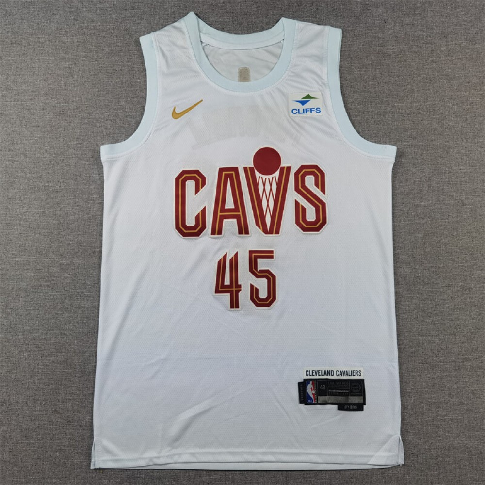 Camiseta Donovan Mitchell #45 Cleveland Cavaliers 2024 Blanco Camiseta Donovan Mitchell #45 Cleveland Cavaliers 2024 Blanco