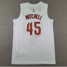 Camiseta Donovan Mitchell #45 Cleveland Cavaliers 2024 Blanco Camiseta Donovan Mitchell #45 Cleveland Cavaliers 2024 Blanco