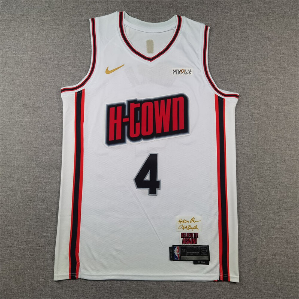 Camiseta Jalen Green #4 Houston Rockets 2025 City Edition Blanco Camiseta Jalen Green #4 Houston Rockets 2025 City Edition Blanco