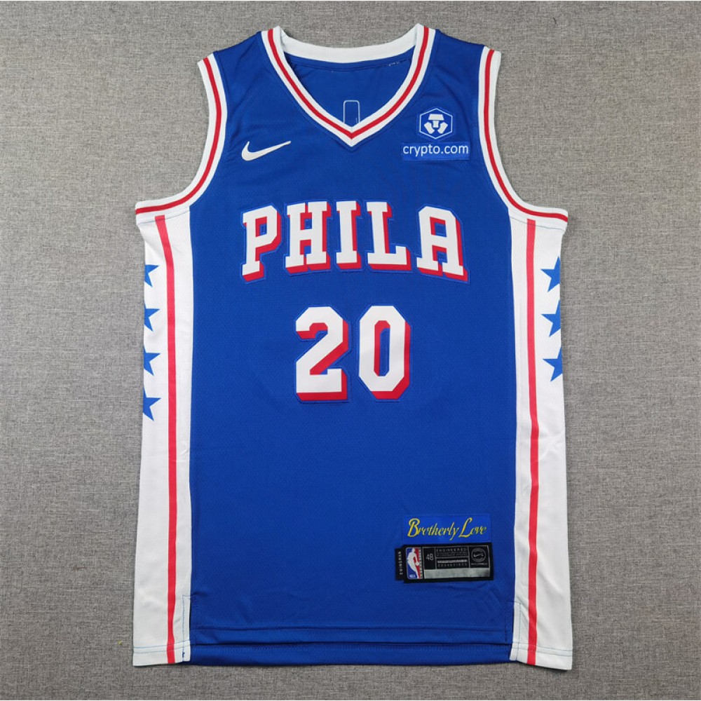 Camiseta Jared Dane McCain #20 Philadelphia 76ers 2025 Icon Edition Azul Camiseta Jared Dane McCain #20 Philadelphia 76ers 2025 Icon Edition Azul
